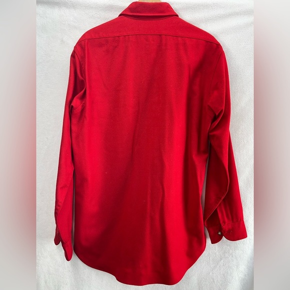 Vintage Pendleton Shirt Mens Med Red Button Up Loop Collar Pure Wool *Sm Flaws* - Picture 9 of 13